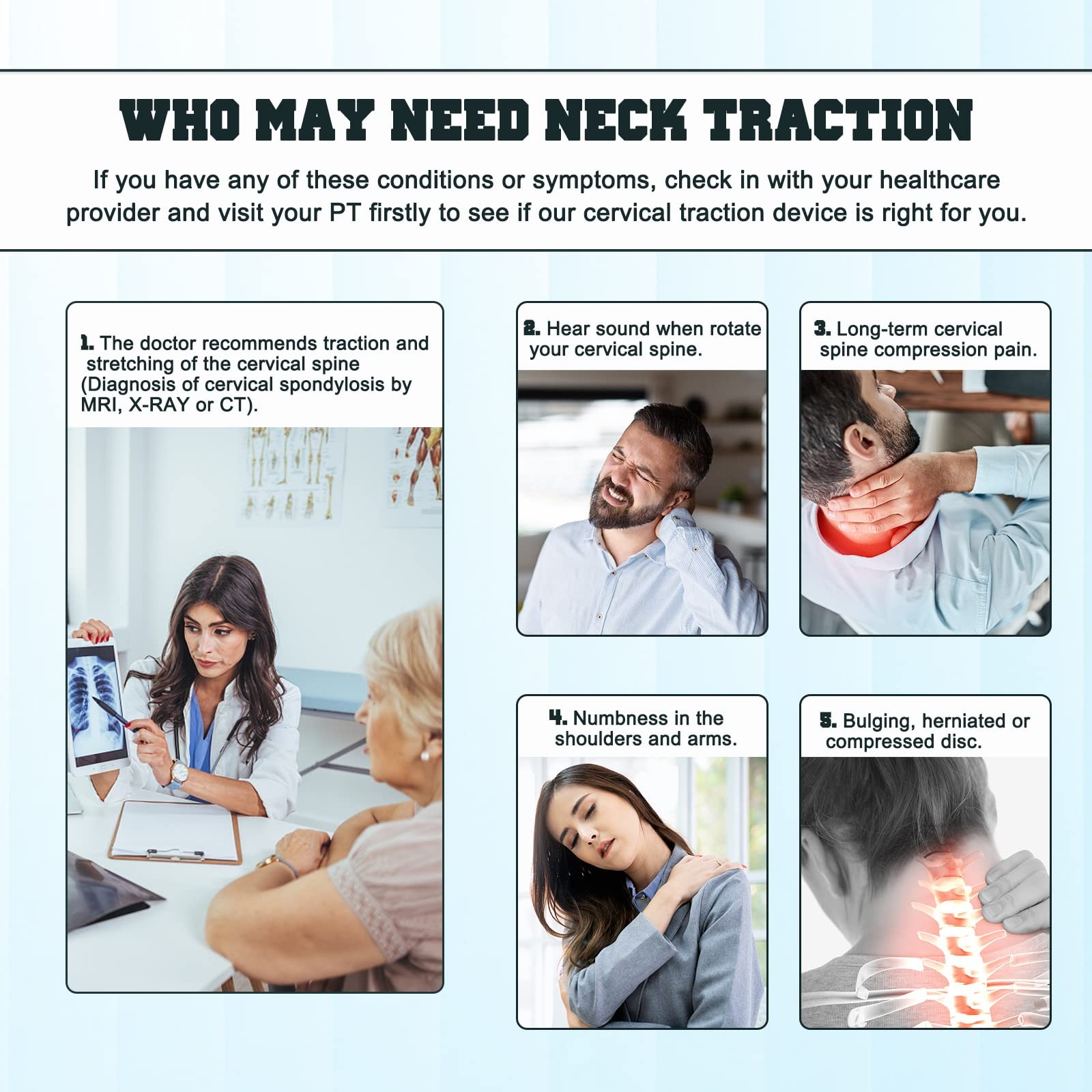 Cervical Neck Traction Device,Electric Air Pump Neck Stretcher Cervical Tract…