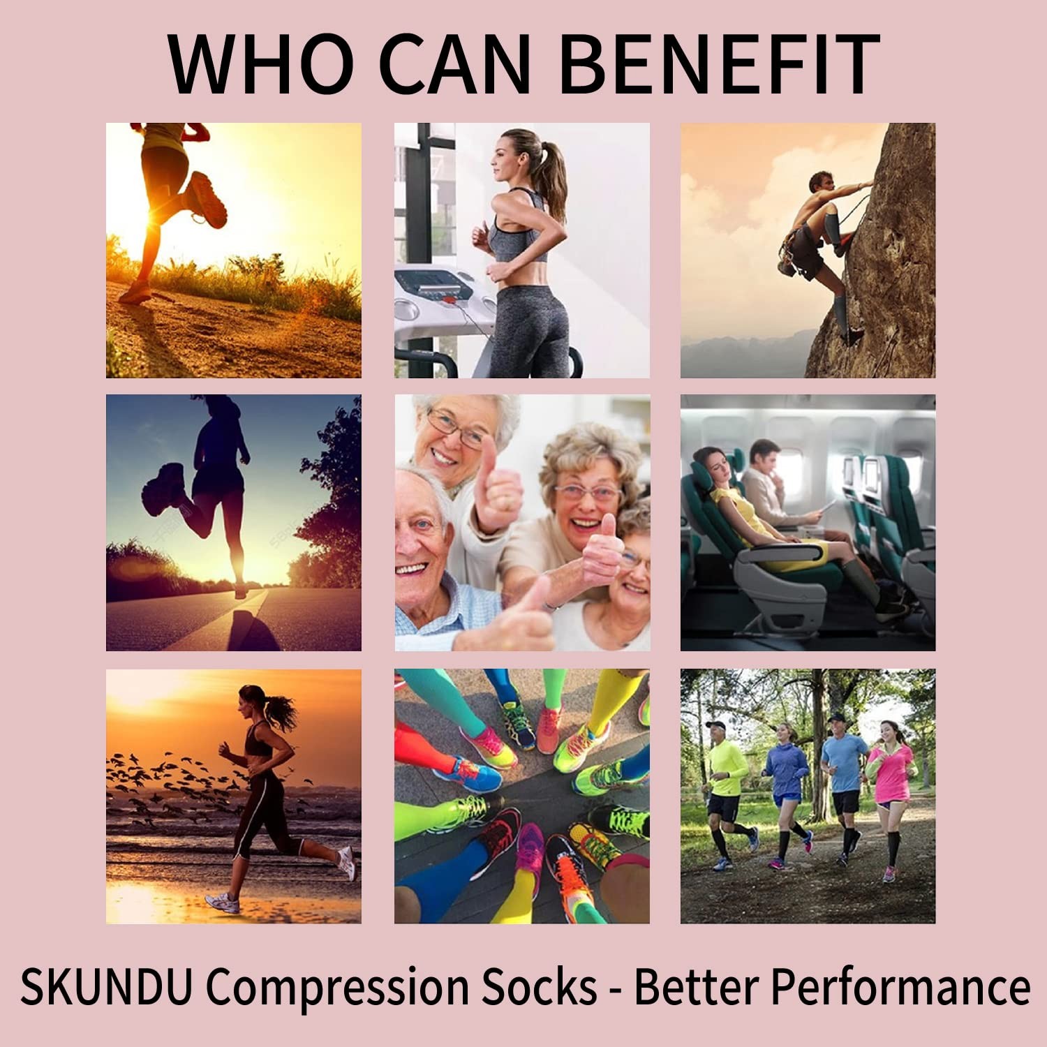 Open Toe Compression Socks 3 Pairs 20-25mmHg Toeless Graduated Compression So…