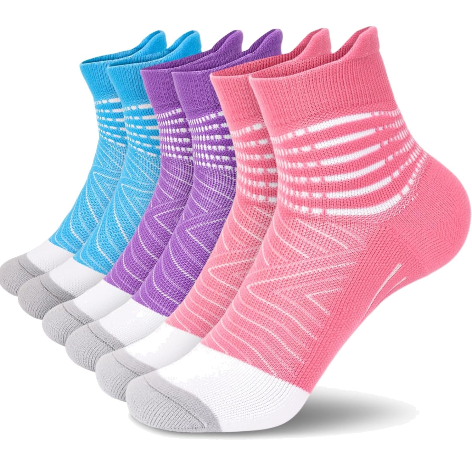Cushioned Athletic Compression Ankle Socks – Moisture-Wicking for Active Women
