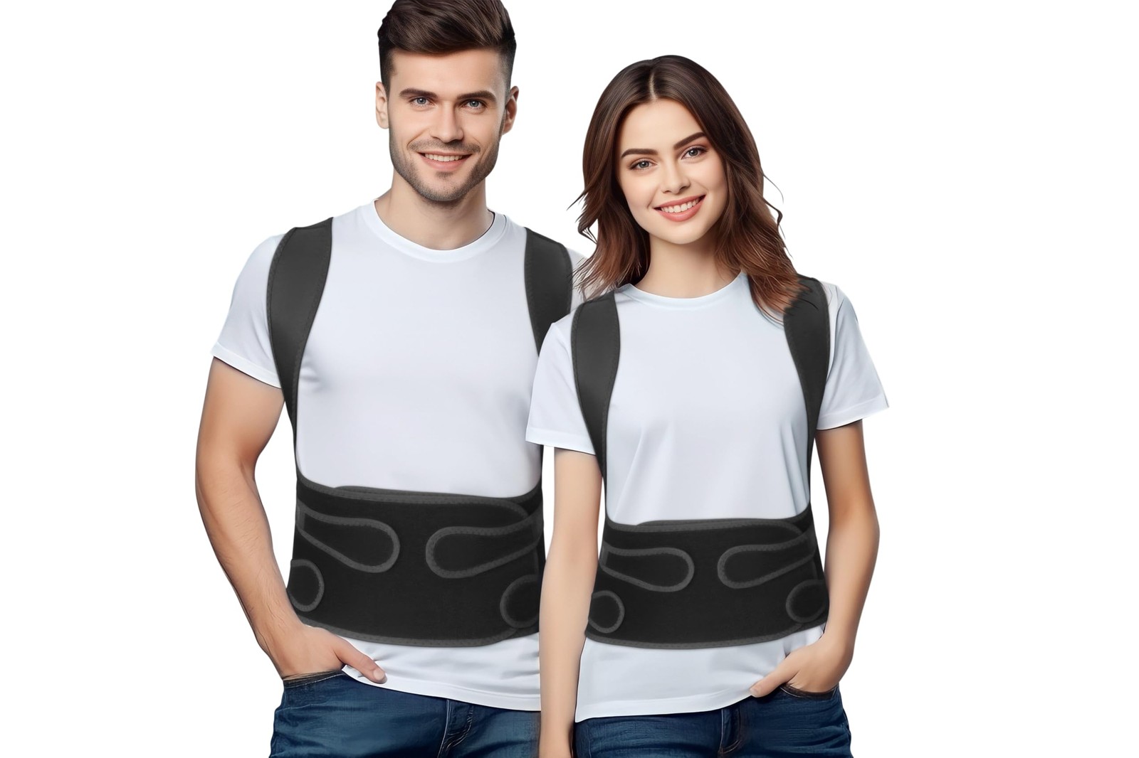 BLITZU Back Brace Posture Corrector for Women and Men. X-Large, Black