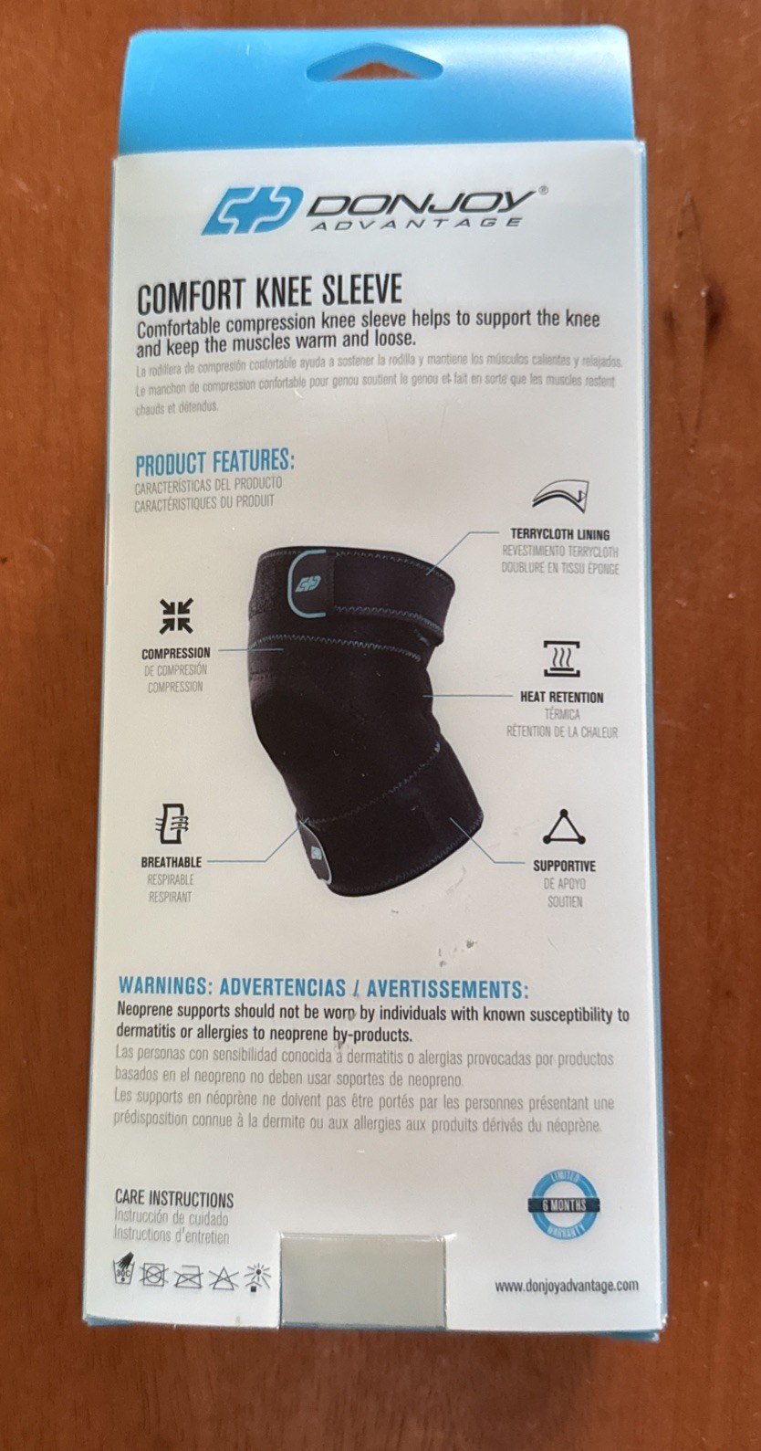 DonJoy Advantage Knee Sleeve Black Medium. Moderate Support. Fits 14-15