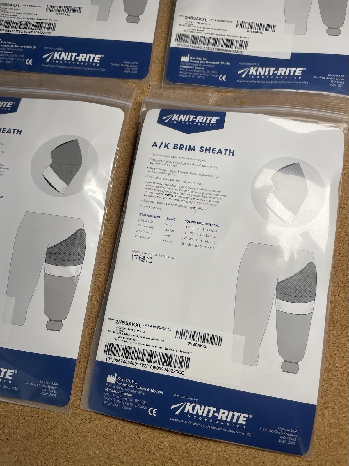 Knit-rite 2HBSAKXL A/K BRIM SHEATH, Set Of 6. Nylon Prosthetic Sheath