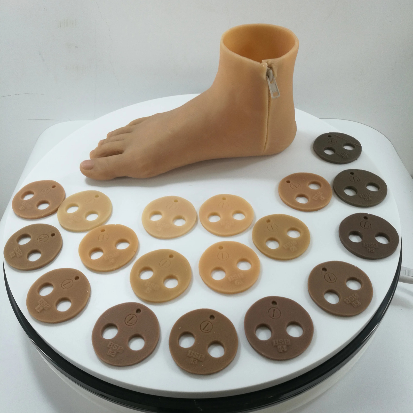 Custom Silicone 1 Foot Cover for Toe & Partial Foot Amputation Prosthesis