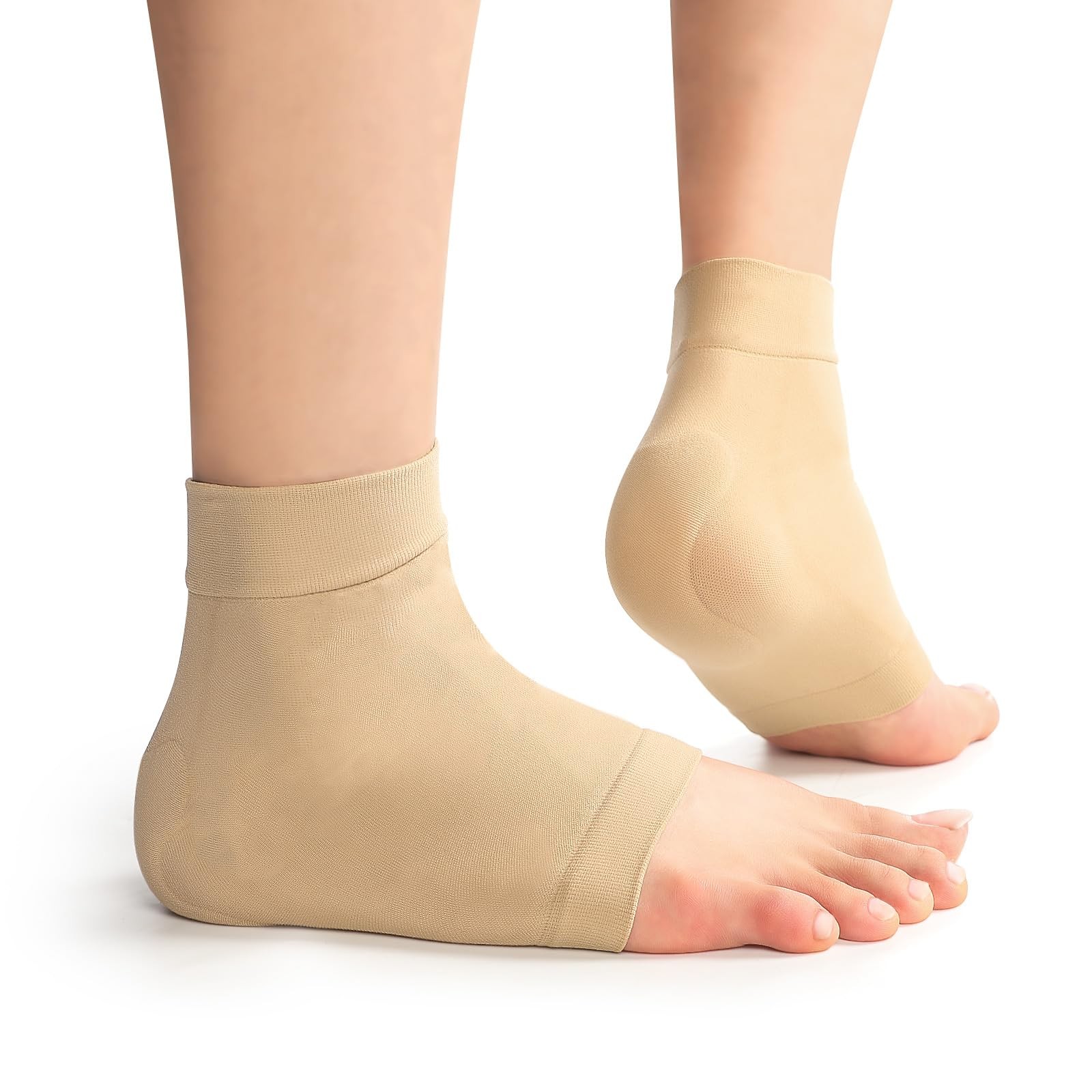 Achilles Tendon Heel Protector Compression Padded Sleeve Socks Premium Gel He…