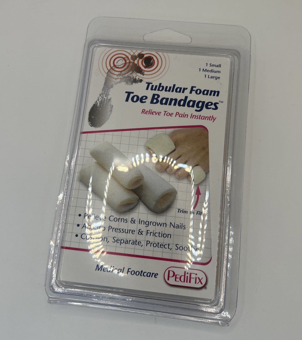 PediFix Tubular-Foam Toe Bandages NEW—sealed, Damaged Packaging