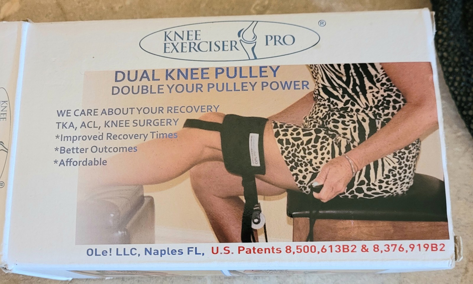 Knee Exerciser Pro Dual Knee Pulley Instructions Storage Bag