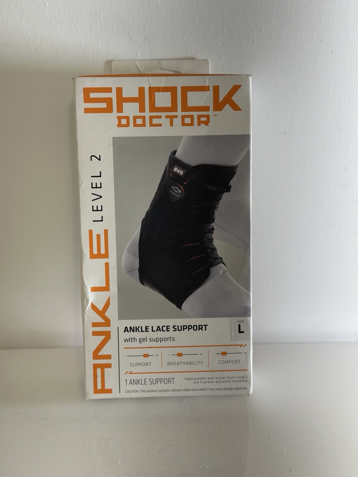 Shock Doctor Ankle Level 2 Ankle Support 849 Ultra Lace Up Ankle , Large, Black