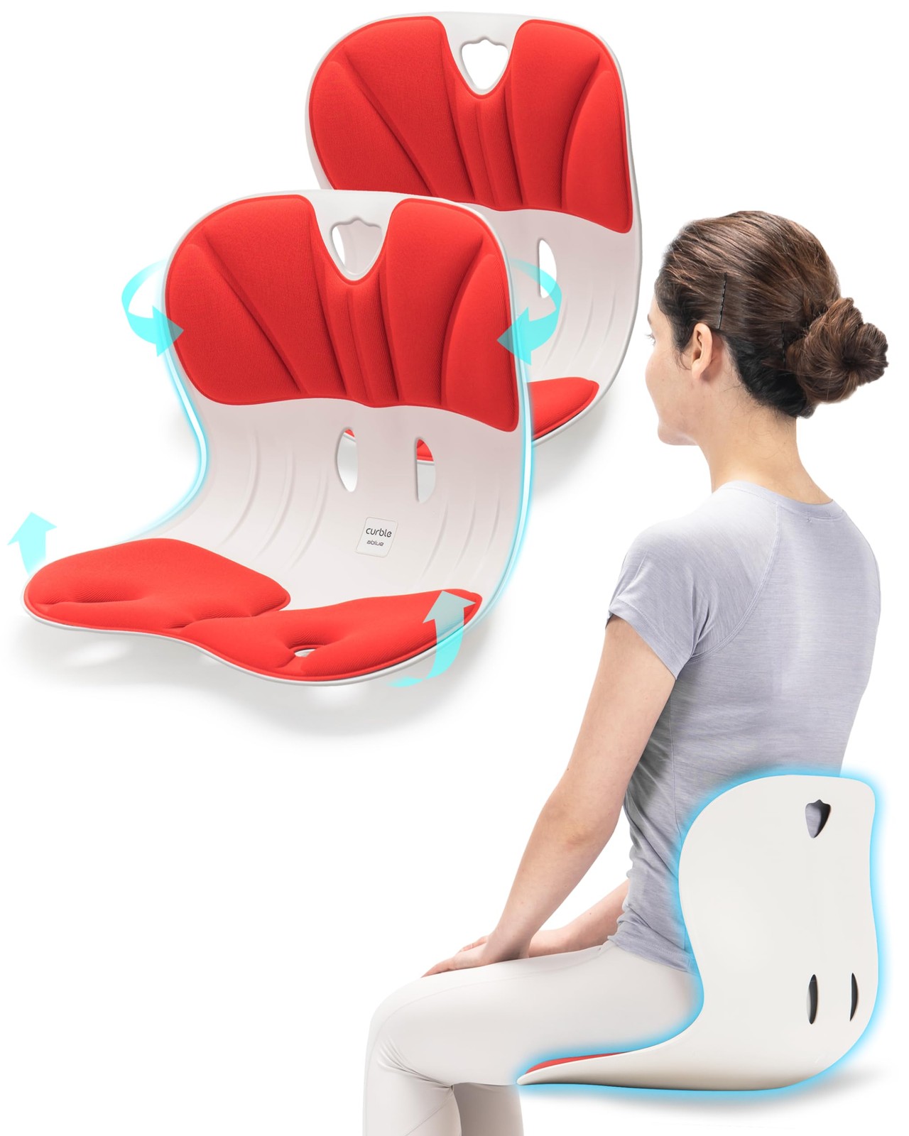 Wider 2 Pack – Ergonomic Desk Chair Seat Cushion, Everyday Passive Posture Tr…