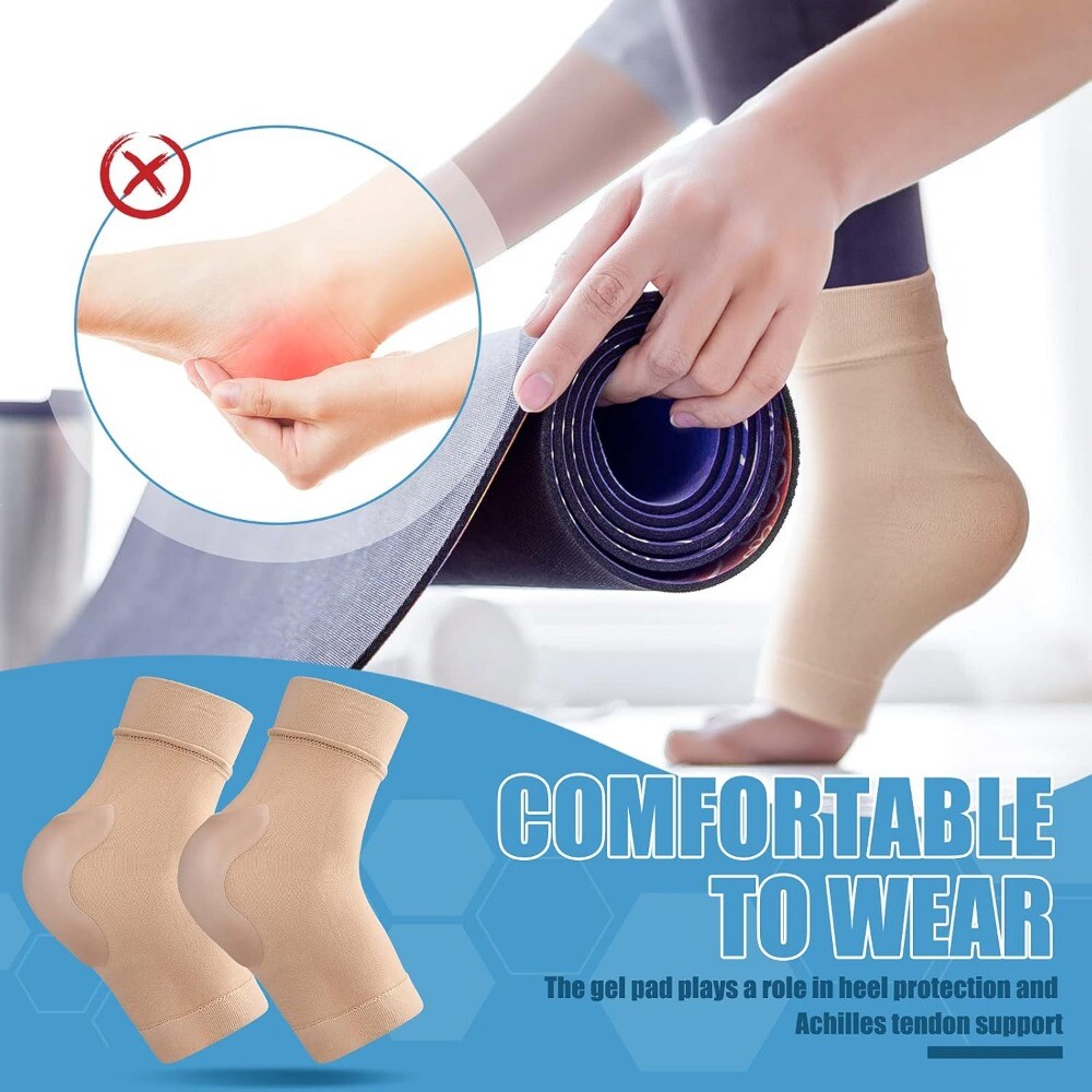 1-3pairs Heel Protector Heel Gel Sleeve Heel Compression Gel Sleeve Tendon Heel
