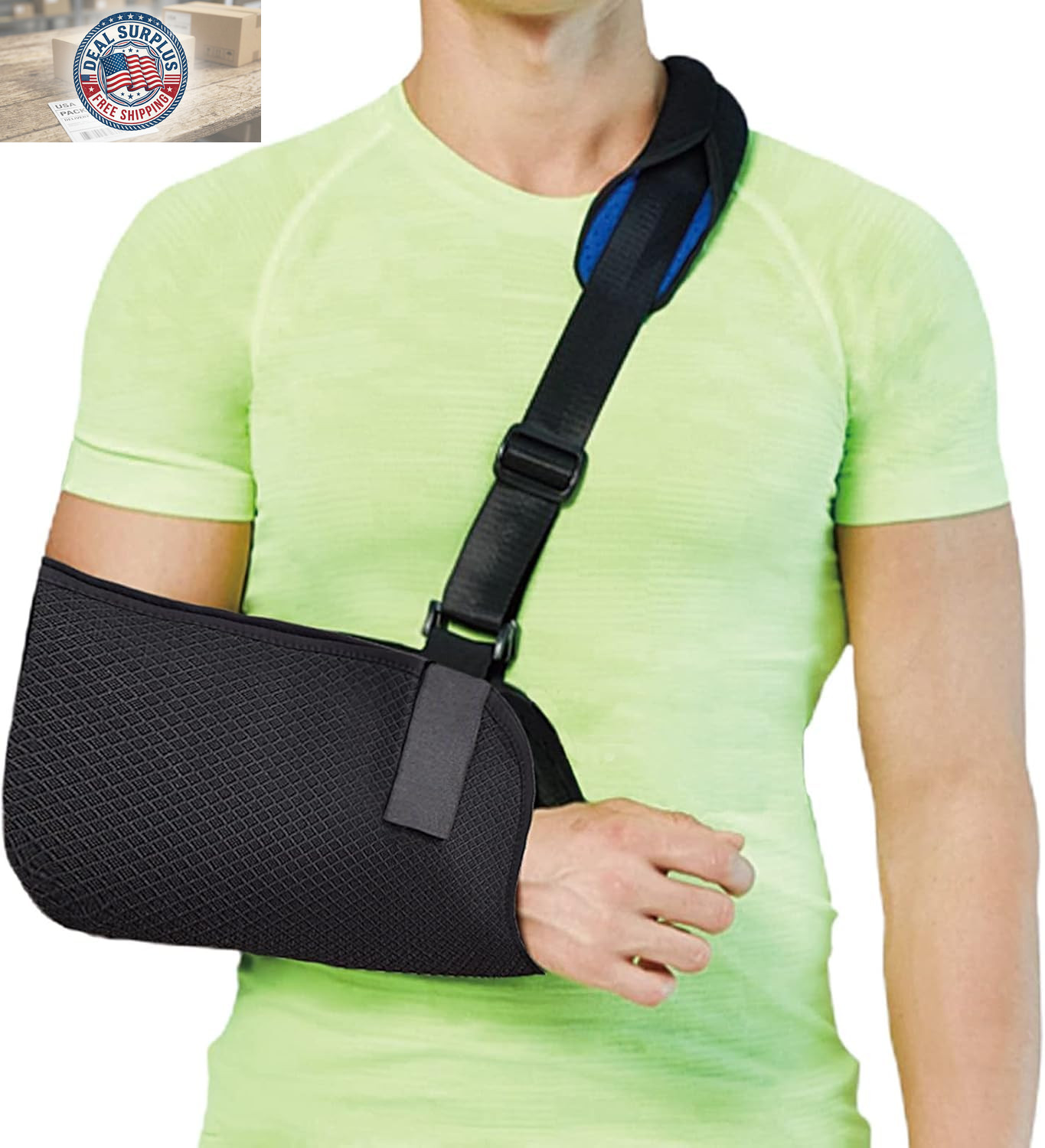 VALLEYWIND Arm Sling, Shoulder Immobilizer for Hand, Shoulder, L, Black