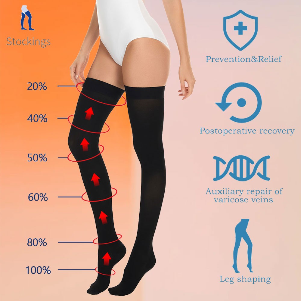 Compression Thigh Socks Leg Pain Relief Socks Knee Brace High Support Men Women
