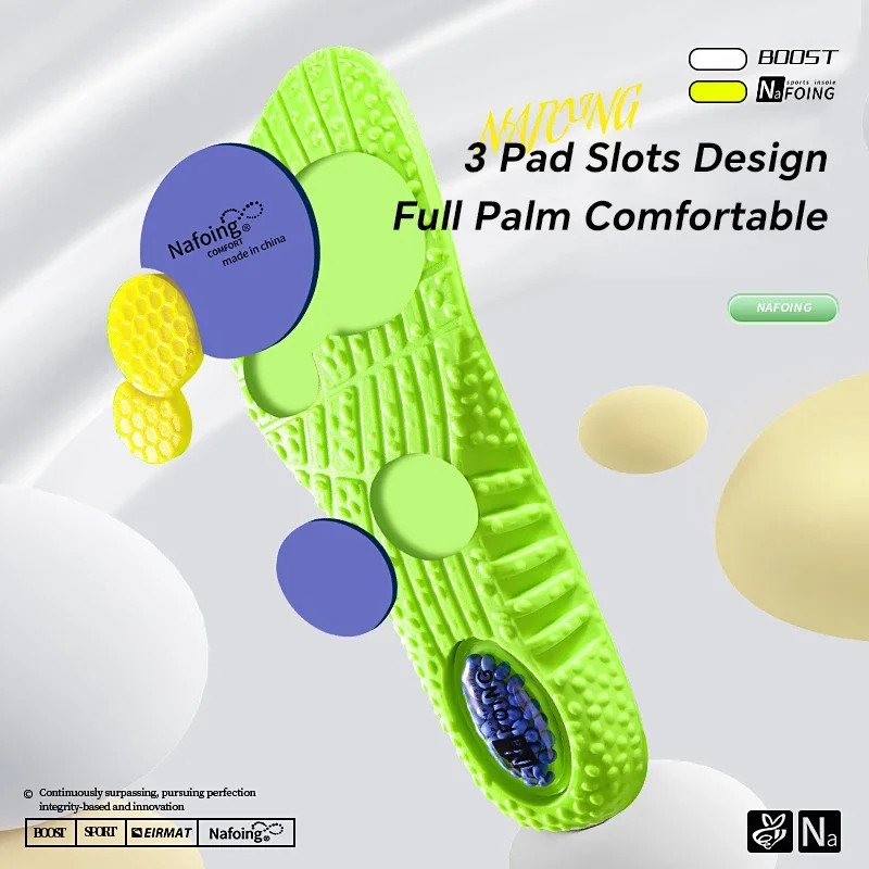 1pair 4D Orthopedic Sport Insoles Soft Breathable High-elasticity Shock Absorpti