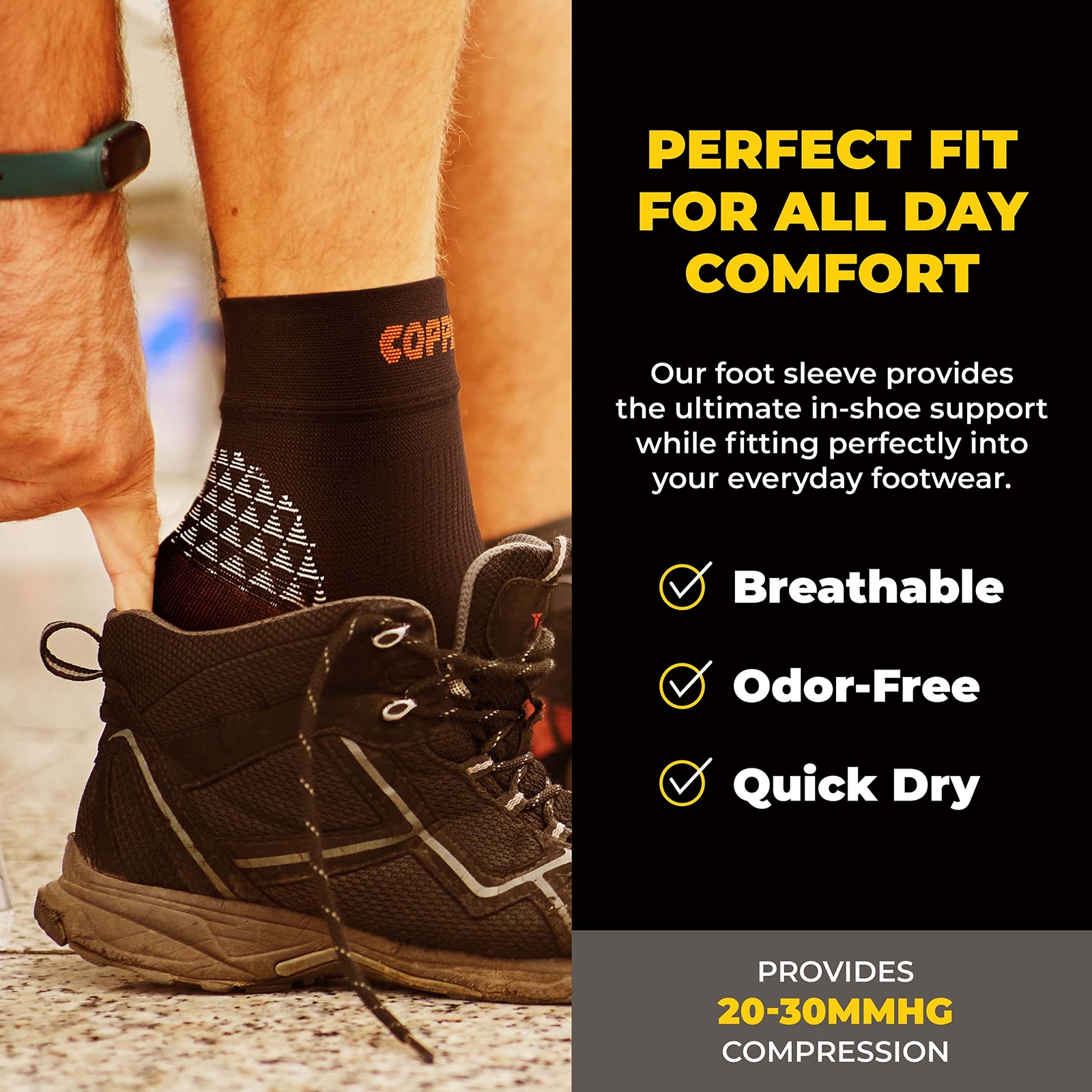 Foot Sleeve – Elastic Ankle Compression Socks for Women & Men Foot Braces Cop…