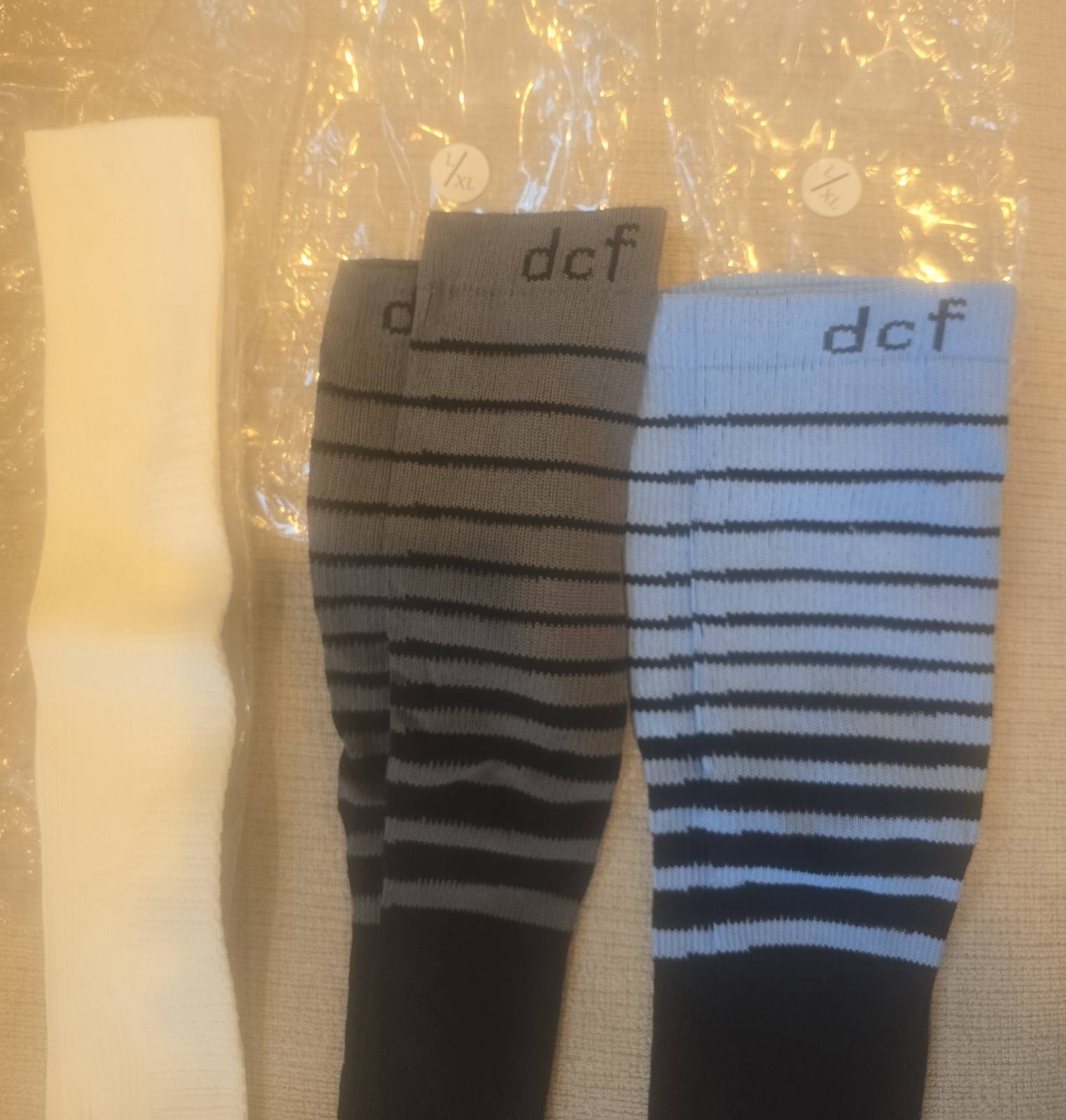 3 Pair Men’s DCF Compression Socks L/XL Over the Calf New in Package