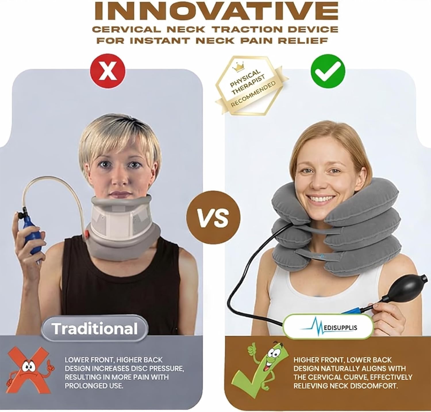 Neck Decompression Pillow – Adjustable for Optimal Comfort & Support