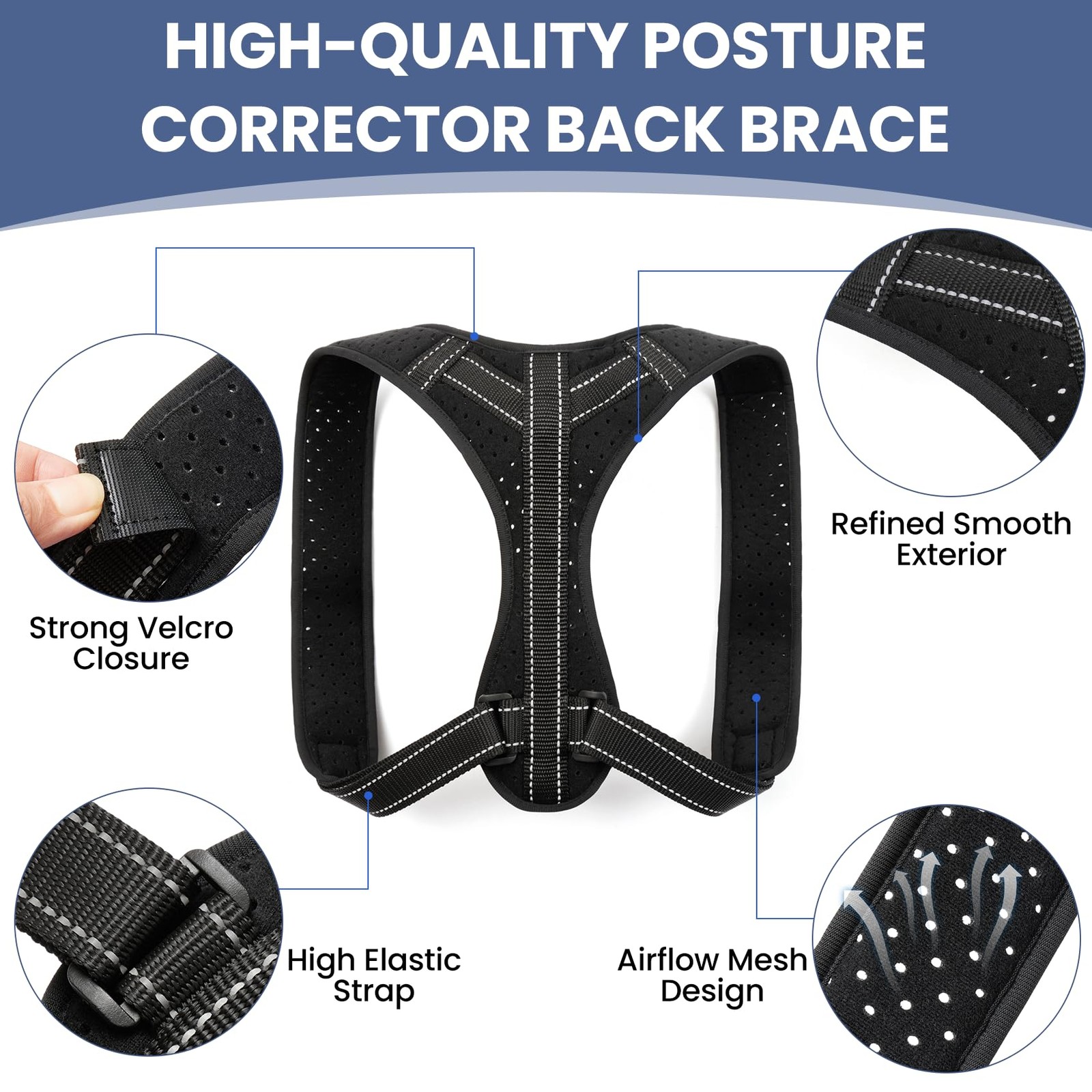 Posture Corrector for Men and , Adjustable Back Brace Upper Spine Straightene…
