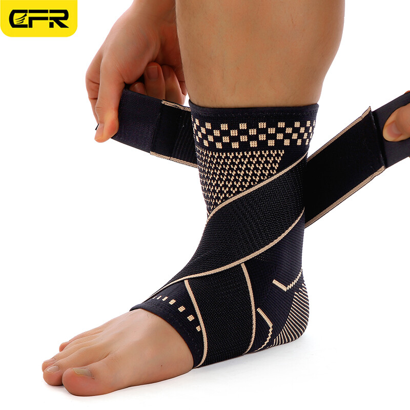 Copper Ankle Support Brace Compression Sleeve Plantar Foot Fasciitis Wrap Sports