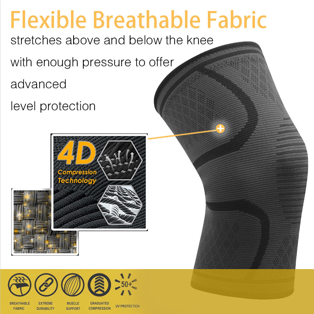 US Sports Compression Sleeves Knee Pads Elastic Knee Support Brace for Men Women