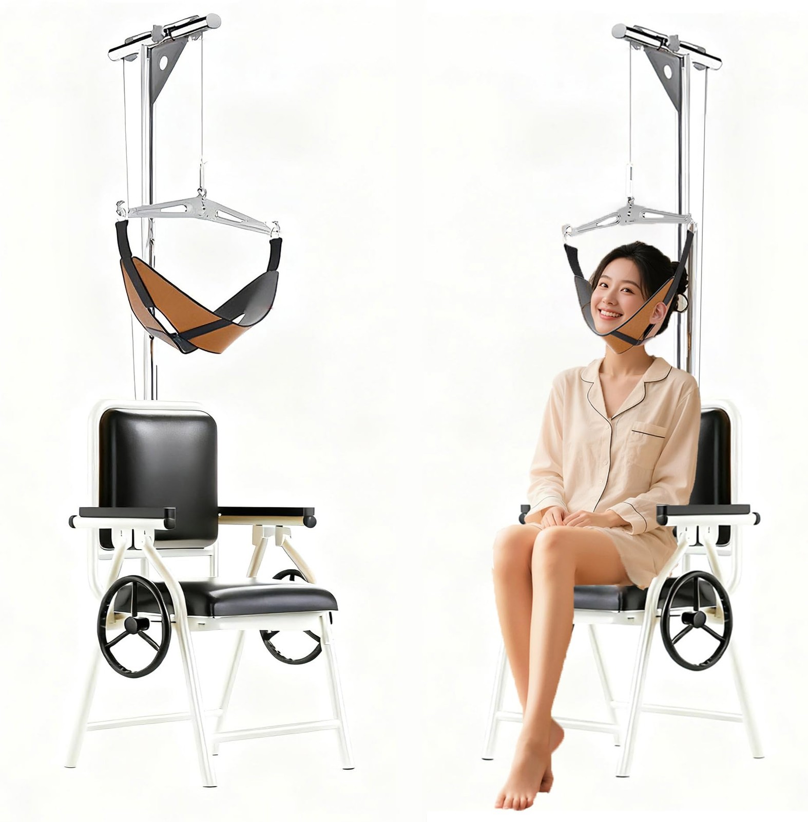 Kriulre Professional Cervical Traction Device & Neck Stretcher Chair Foldable