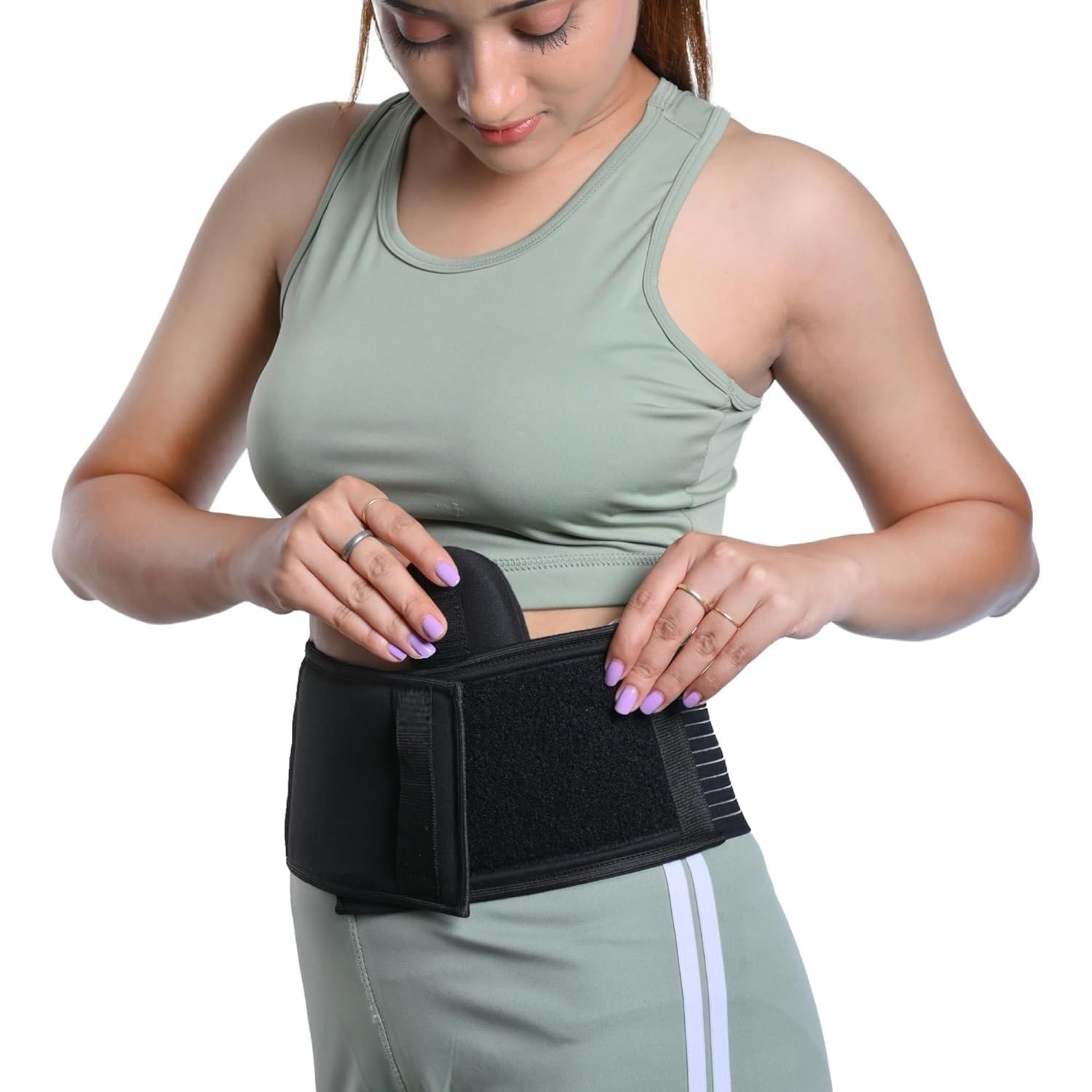 Umbilical Black Hernia Belt Pain Relief Support Brace With 1 Removable Compressi