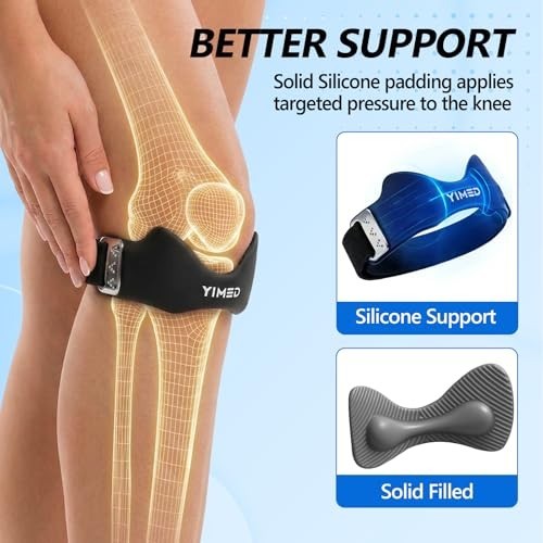 Adjustable Patellar Tendon Support Strap, Knee Brace for Pain Relief, Basketball