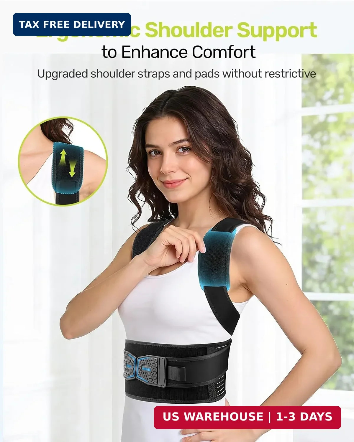 Adjustable Posture Corrector Low Back Support Shoulder Brace Belt for Men Women