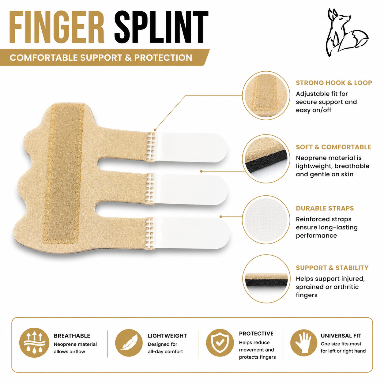 Trigger Finger Brace Splint Straightener Support Protector Corrector Beige