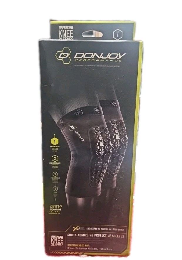 DonJoy Performance Defender Compression Support Knee Pads (Pair) LAGER SIZE