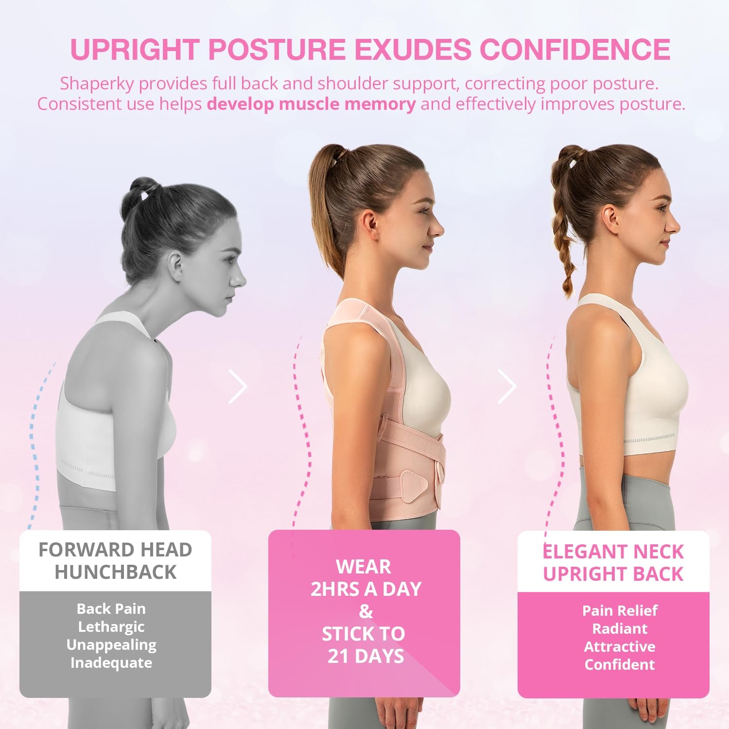 Posture Corrector for Women for Support: Back Brace for Full Back Support – Adju