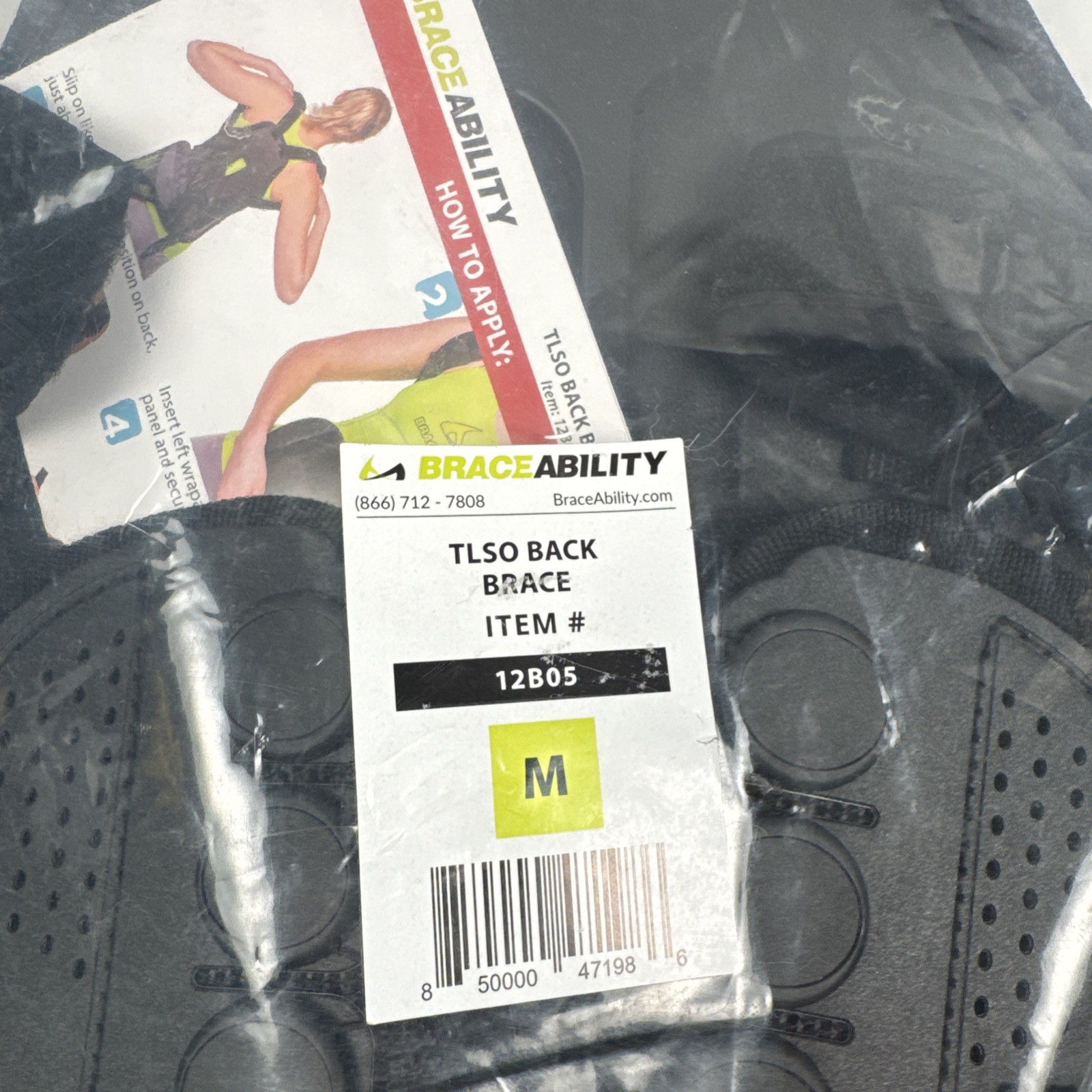 BraceAbility TLSO Full-Body Back Brace Support – Hard Turtle Medium Black