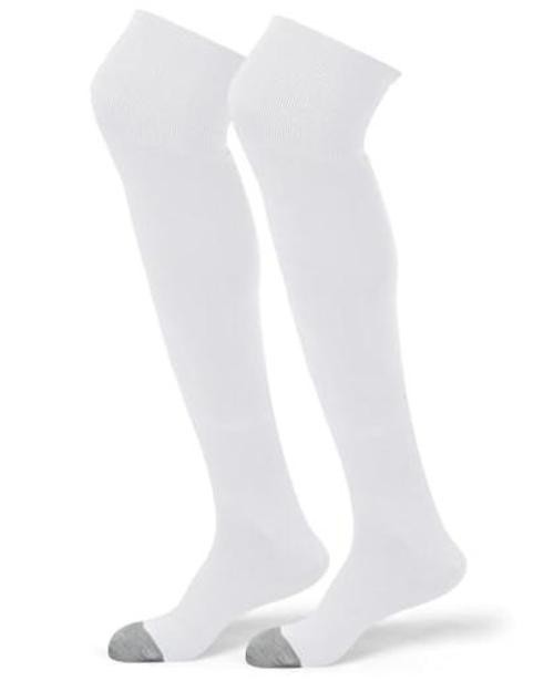 High Football Socks Multiple Sizes over the Knee Baseball Medium Gray and White