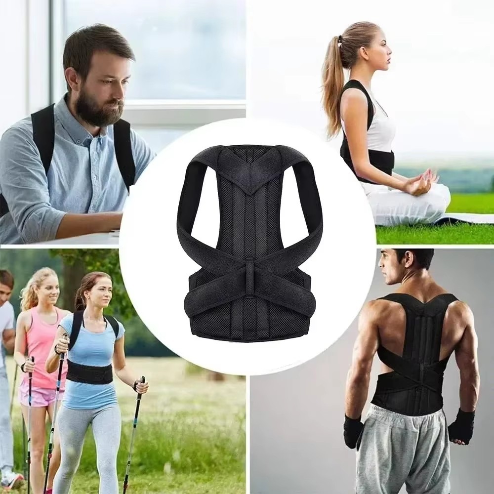 Adjustable Back Support Belt Breathable Shoulder Strap Posture Support S-XXXL