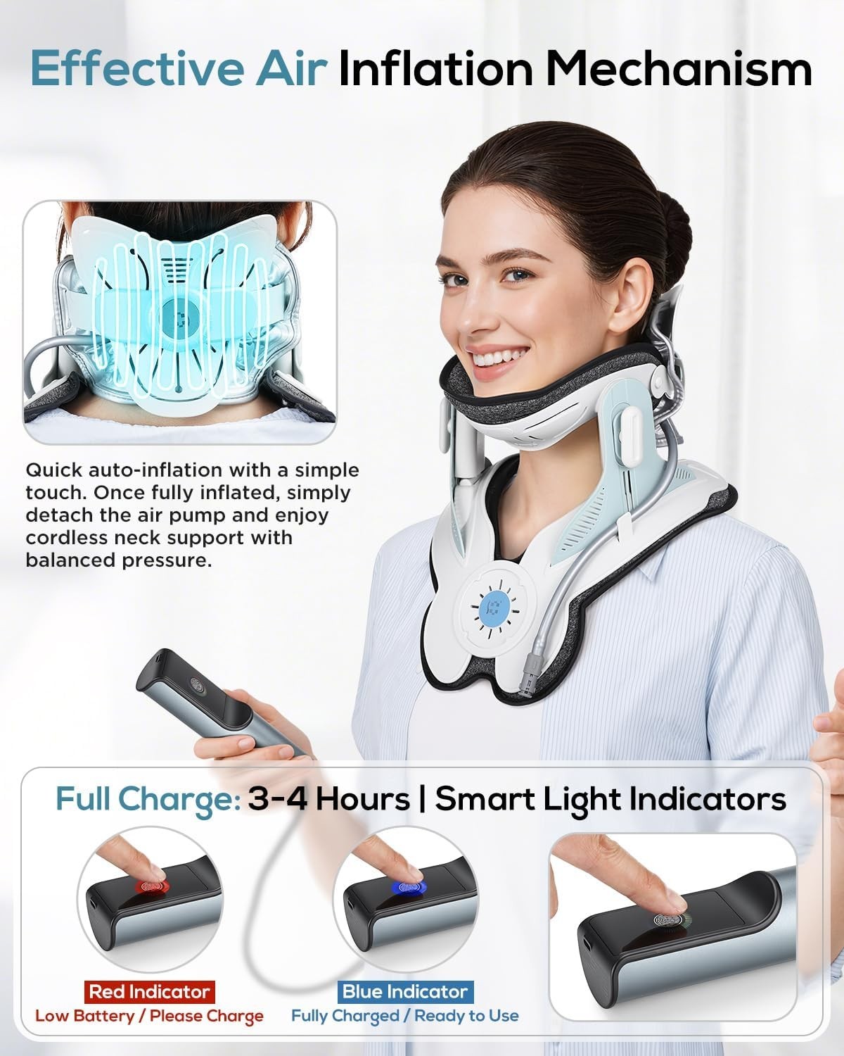 Cervical Neck Traction Device: Neck Stretcher for Cervical Pain Relief, Electric