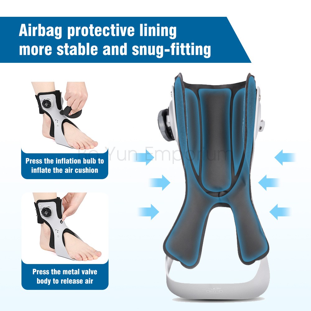 Adjustable AFO Foot Drop Brace with Dial Knob & Air Cushion Ankle Support