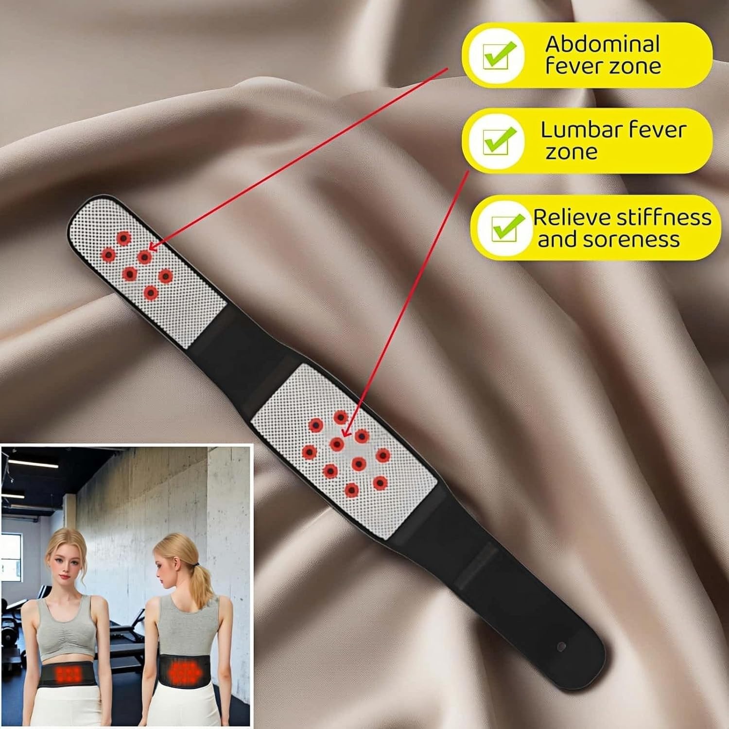 Self-Heating Lumbar Support Strap – Adjustable Back Brace for Ultimate Comfort