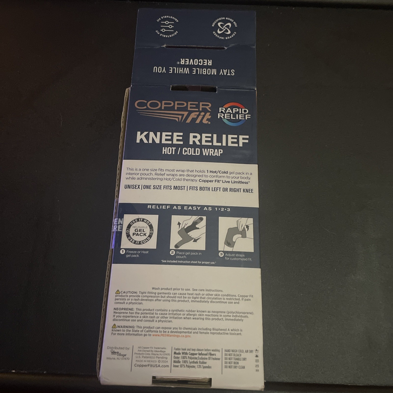 Copper Fit® Rapid Relief Knee Compression Wrap Brace with Hot and Cold Therapy