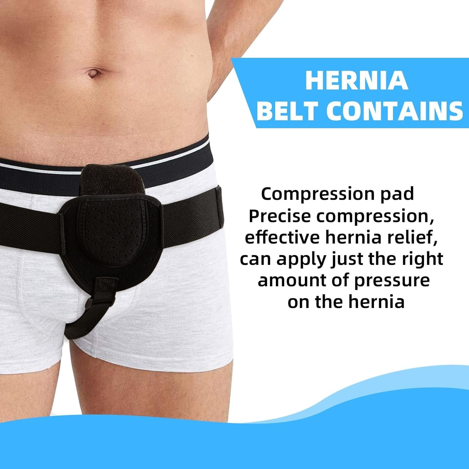Hernia Belt for Men, Left or Right Inguinal Hernia Support Belt Pain Relief With