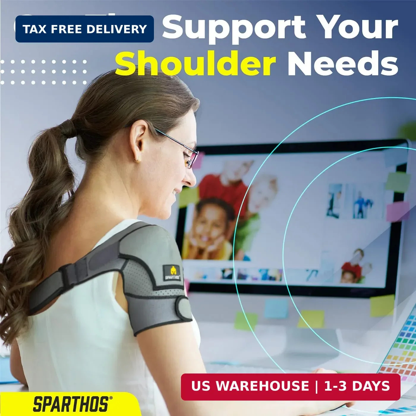 Sparthos Shoulder Brace – Adjustable Support Sleeve for Torn Rotator Cuff, AC Jo