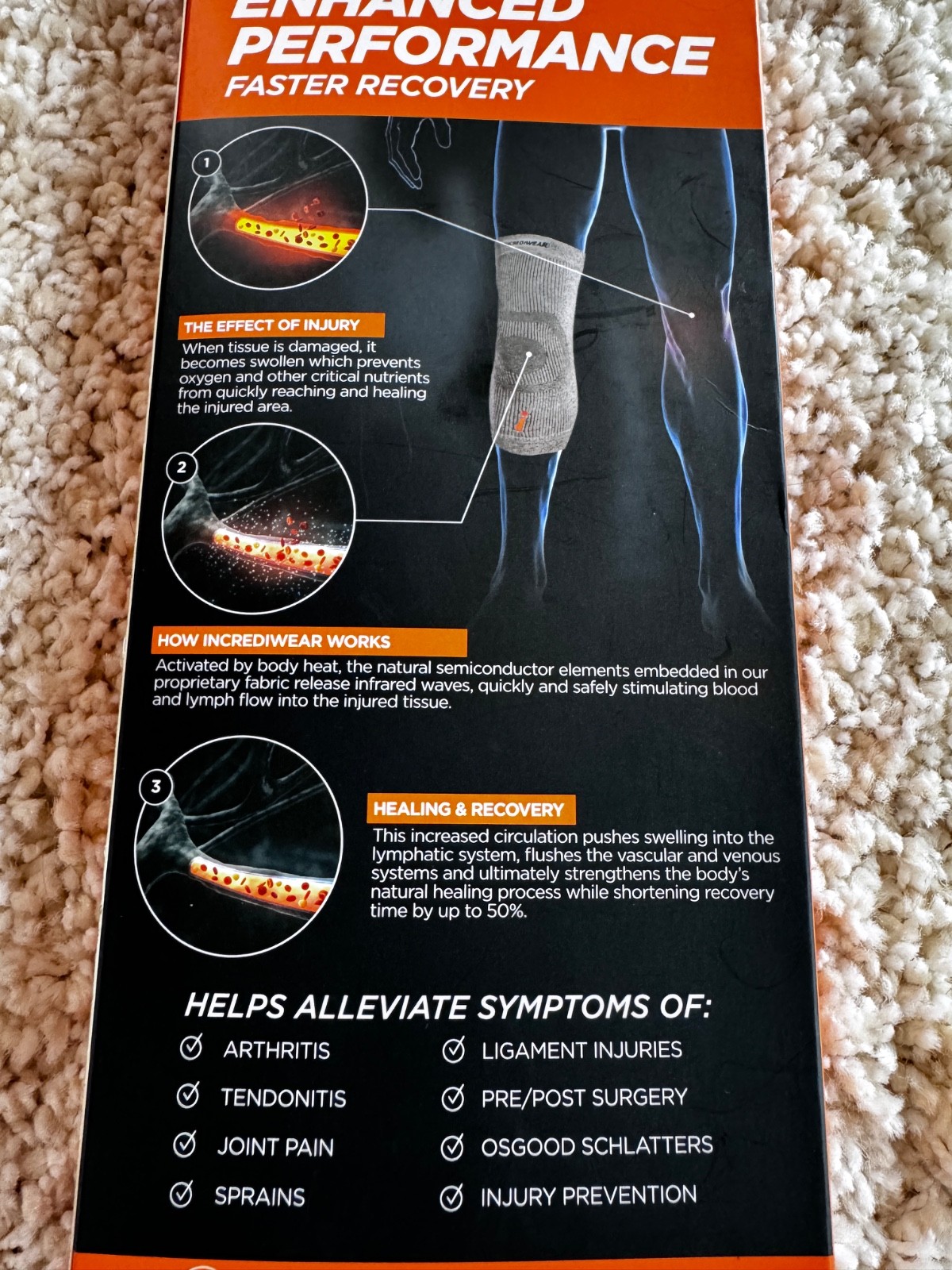 Incrediwear Knee Sleeve – Breathable Support for Joint Pain Relief Size Medium