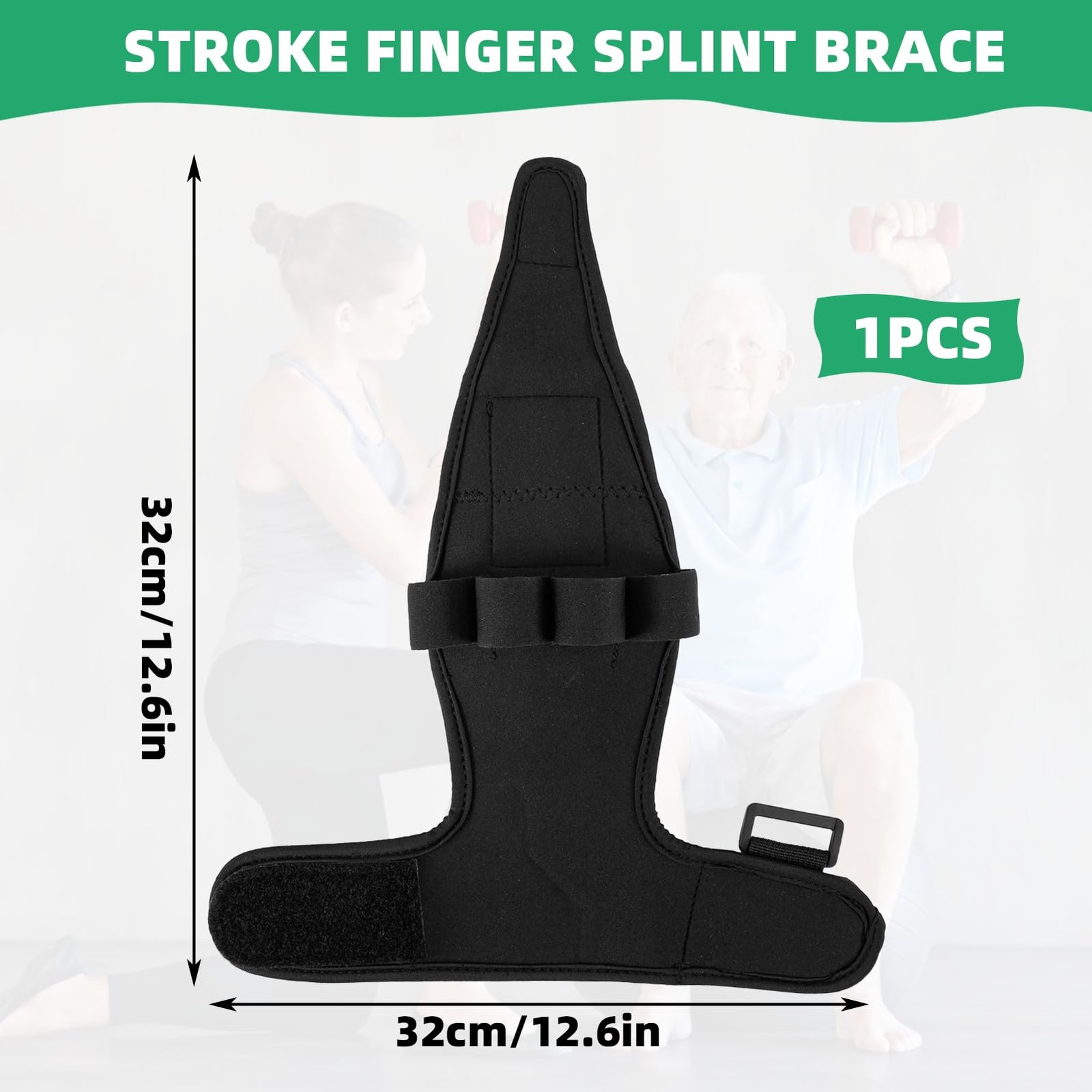 Black Stroke Hand Rehab Glove Hemiplegia & AntiSpasticity Aid for Elderly