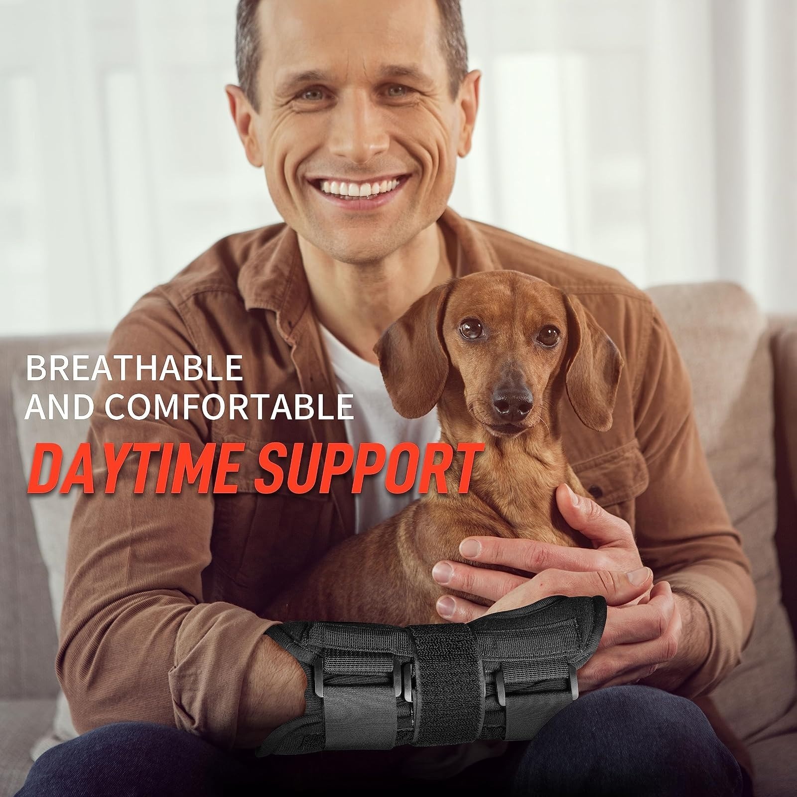 FEATOL Wrist Brace for Carpal Tunnel, Adjustable Splint Support