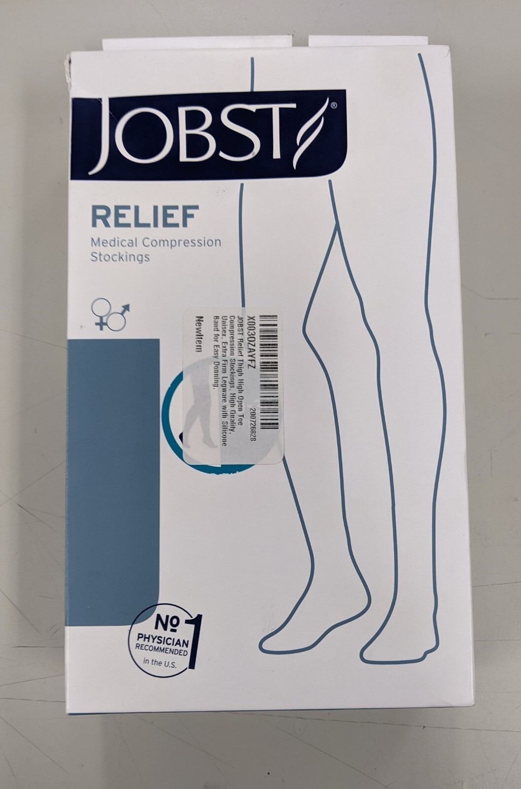 Jobst Relief Open Toe Thigh Highs w/Silicone Dot Band – 20-30 mmHg