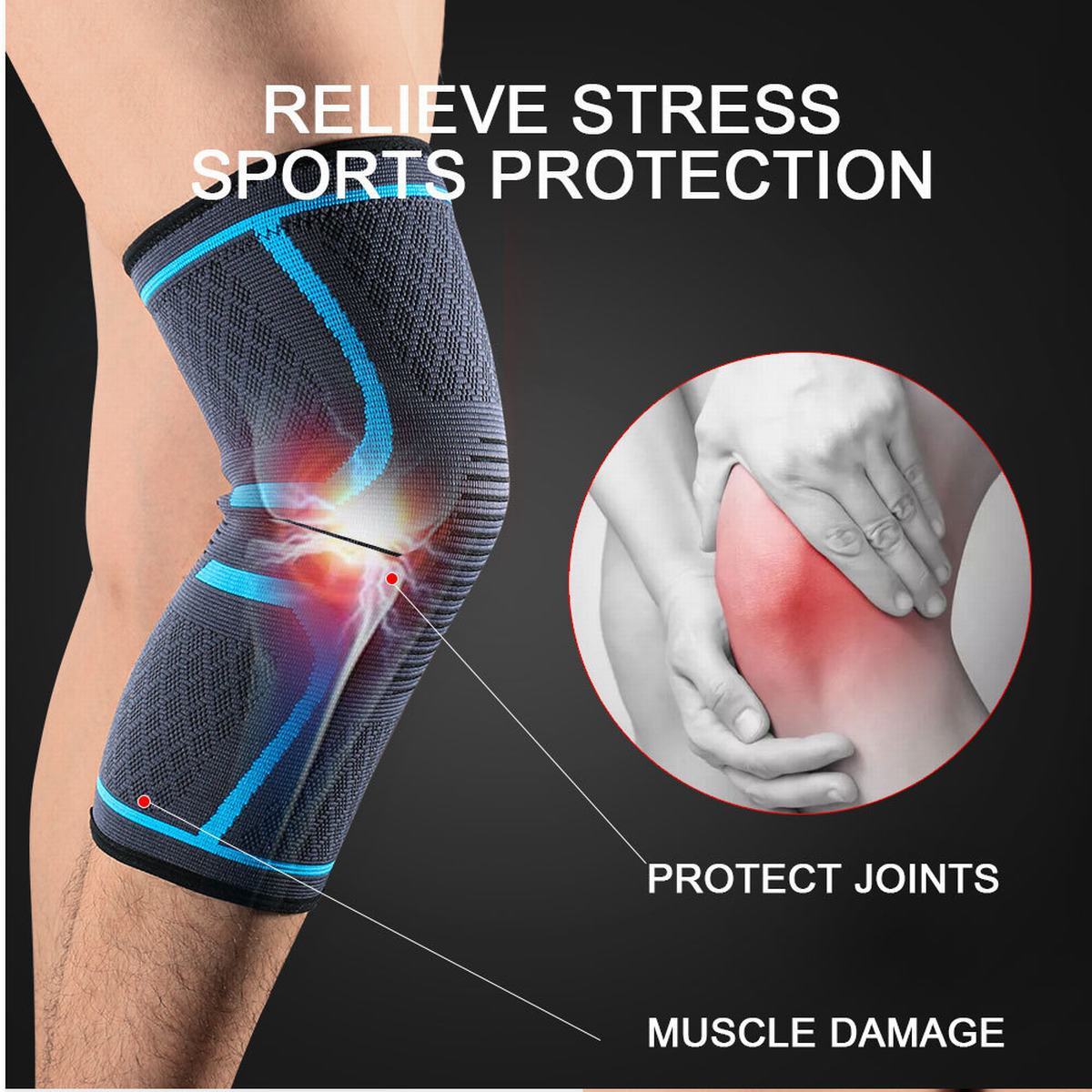 2x Knee Sleeves Compression Brace Support Sport Gym Joint Pain Arthritis Relief