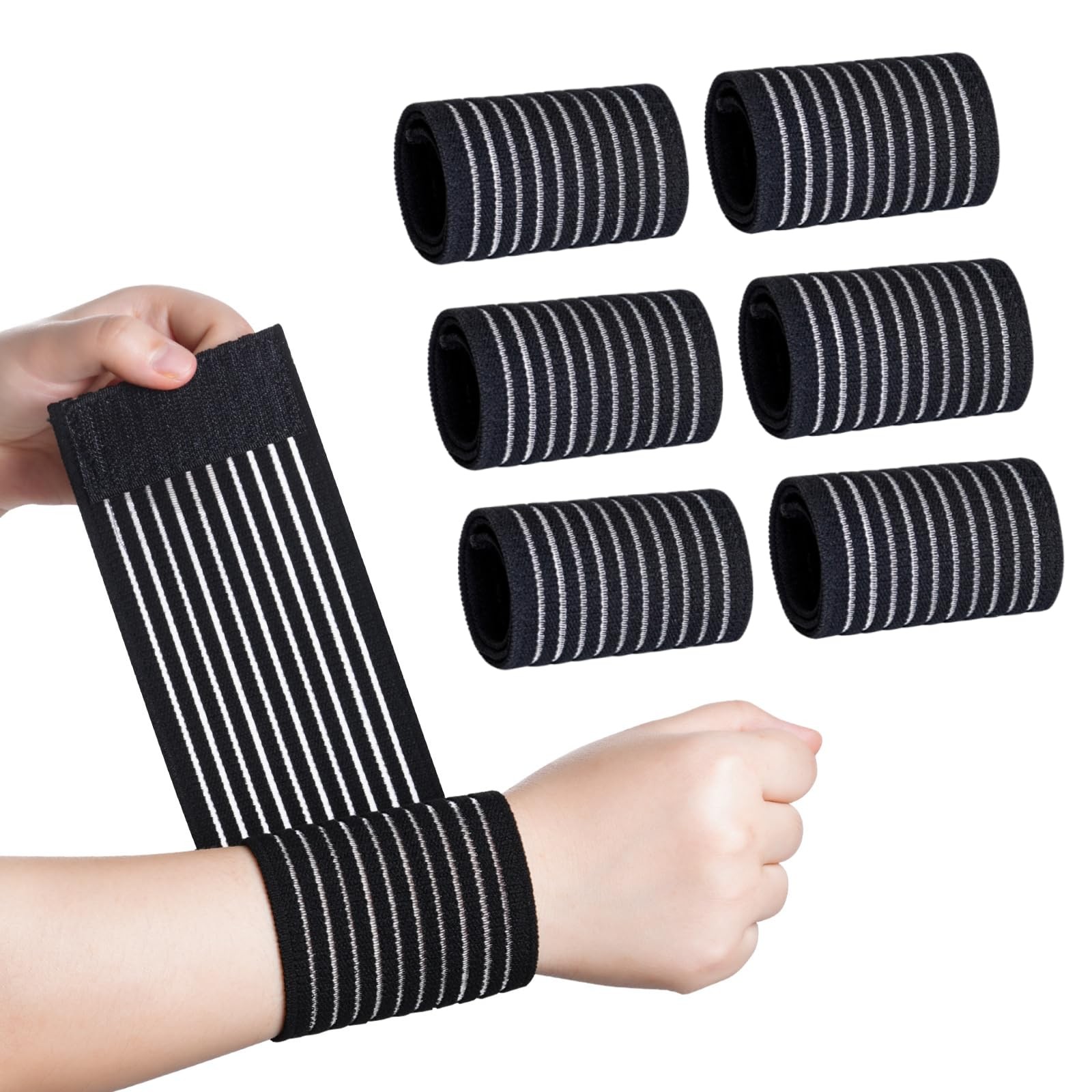 Black Elastic Wrist Compression Bandage Adjustable Wrist Strap Hand Brace Wra…