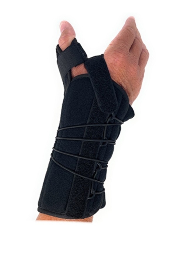 Advanced Ortho Right Hand Universal Wrist Brace With Thumb Spica (Black)