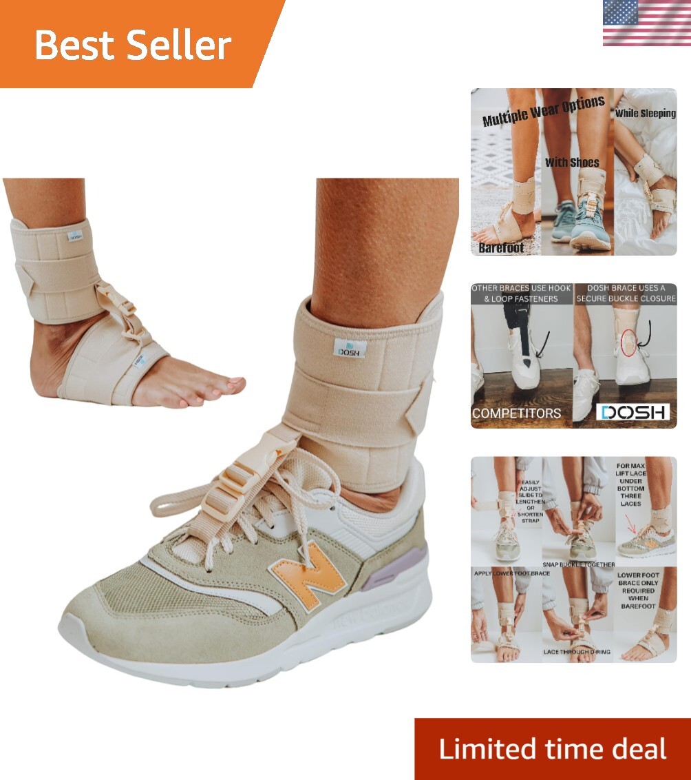 Discreet Multi-Use Foot Drop Brace with Secure Buckle – Comfortable & Versatile