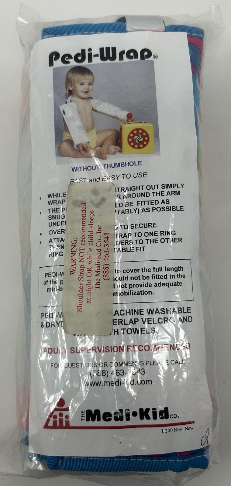 Medi-Kid Pedi-Wrap Without Thumb Hole Pair Left Right Colorful Medium NIP F21