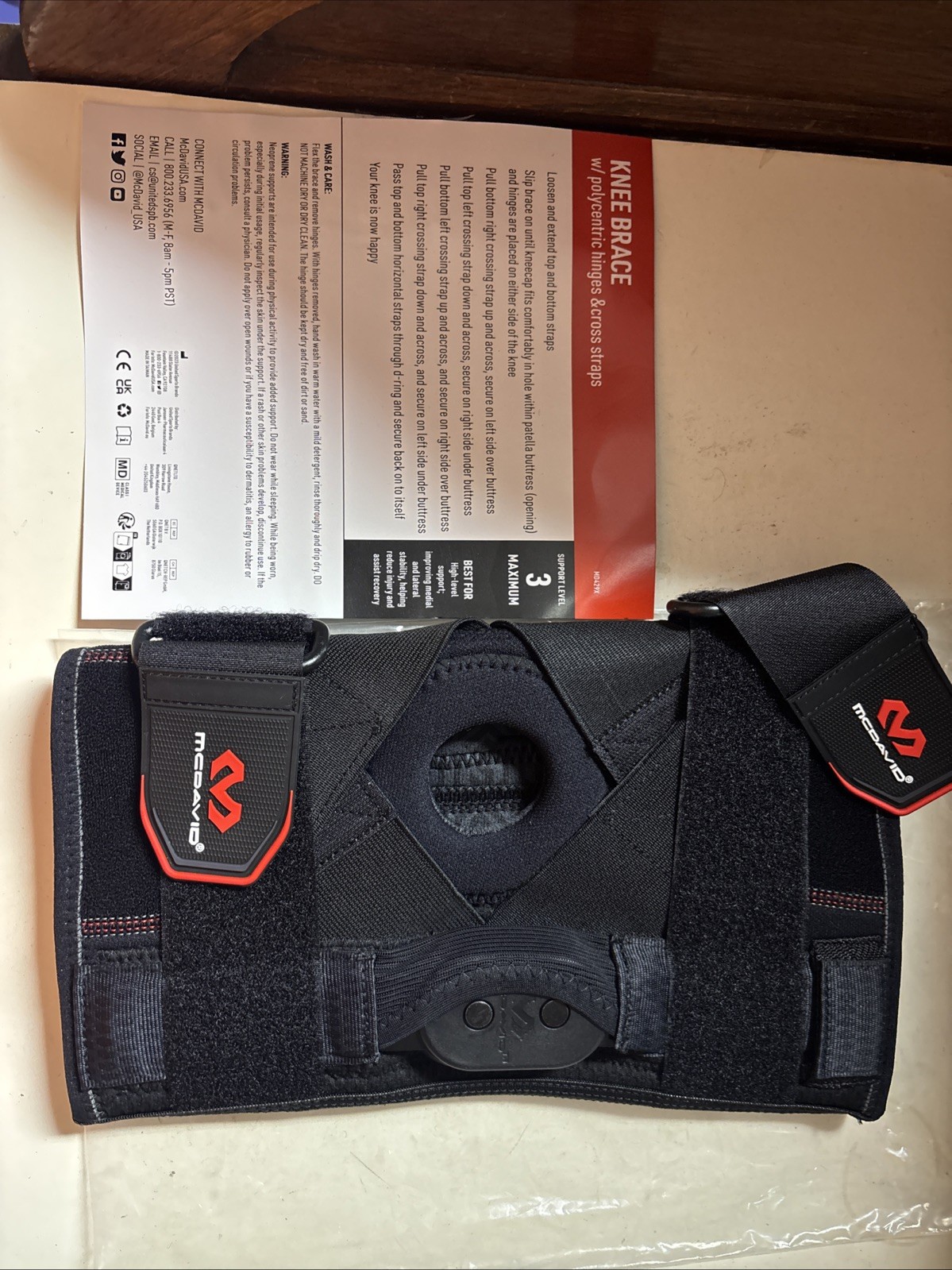 McDavid 429X Hinged Knee Brace with Crossing Straps Medium NWOT