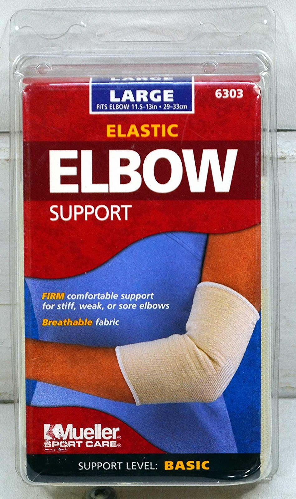 Mueller Elastic Elbow Support Large #6303 Support Level: Basic Firm Breathable