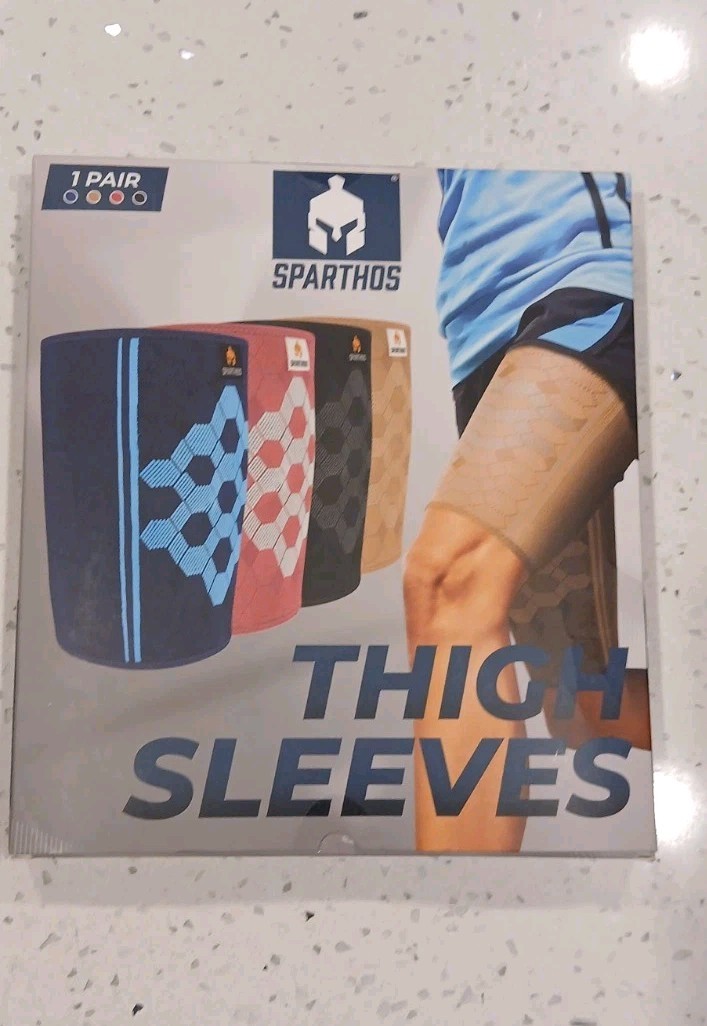 Sparthos Thigh Compression Sleeves Quad and Hamstring Support NIP Blk USA